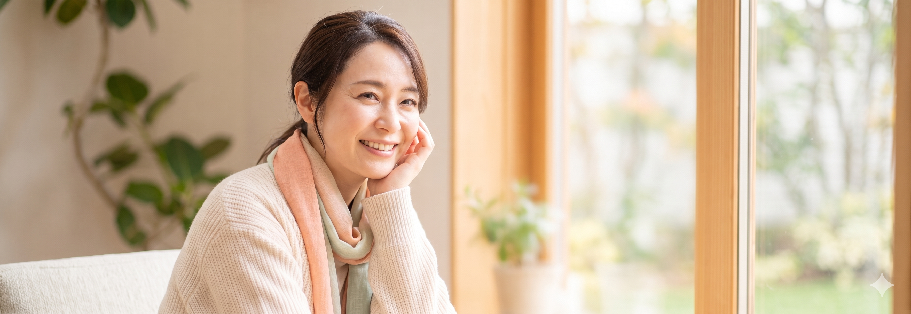 穏やかな毎日をおくる女性